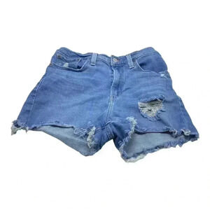Levi’s high rise cut off distressed jean shorts size 27”